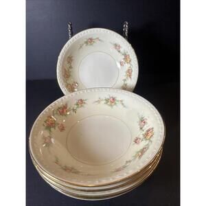 5 Vintage Homer Laughlin Eggshell Georgian Fruit Ice Cream Bowls 5.25” A 43 N 5